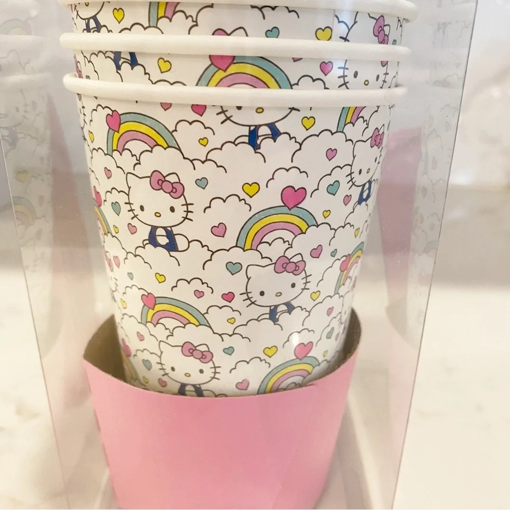 Hello Kitty 16 oz Disposable Hot Cup Set With Sleeves - Picture 2 of 7